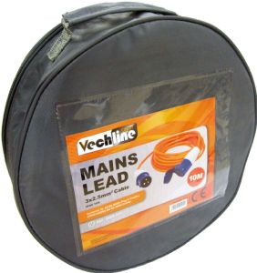 Caravan Mains Electric Hookup Lead - 10m with Bag Vechline 