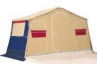 Trailer Tent Cabin erected for overnight stop